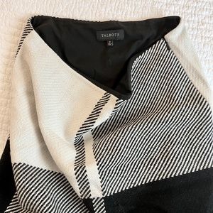 Talbots Black and White Checkered Pencil Skirt